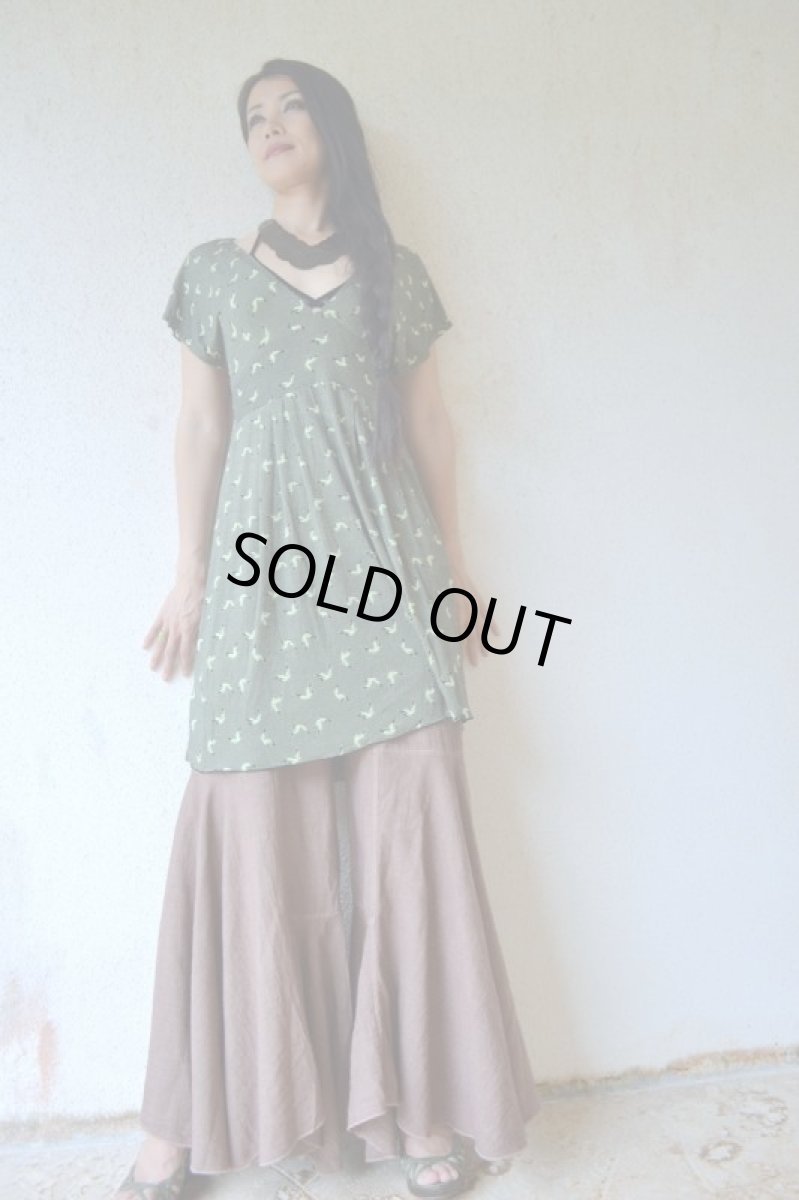 画像6: 10%OFF!! *＊Mサイズ抹茶１枚再入荷！ukA earth アシンメトリーヒラヒラパンツ- リネン×コットン - (6)