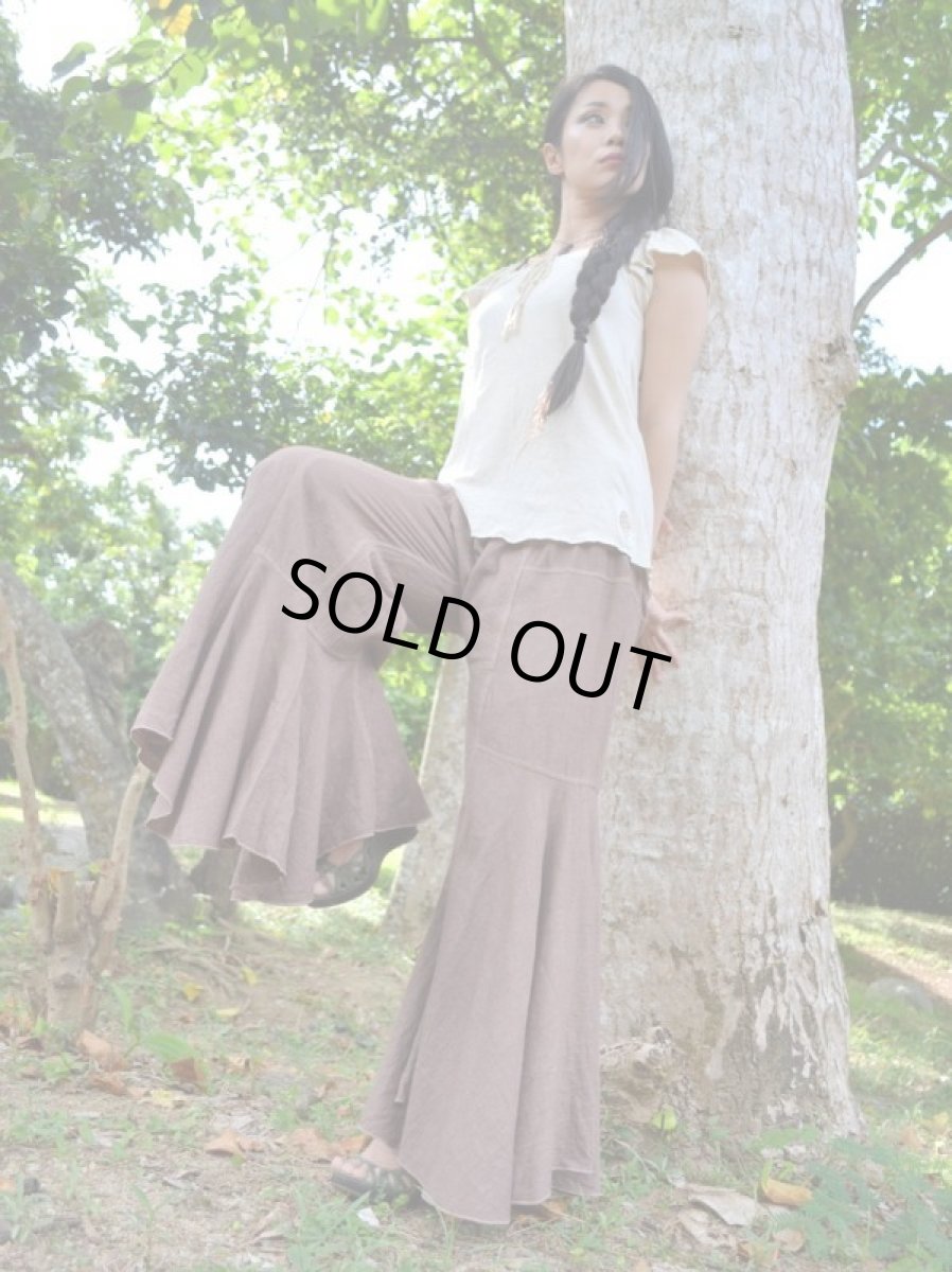 画像4: 10%OFF!! *＊Mサイズ抹茶１枚再入荷！ukA earth アシンメトリーヒラヒラパンツ- リネン×コットン - (4)