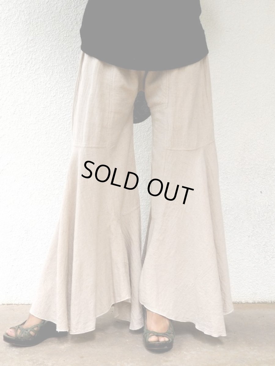 画像2: 10%OFF!! *＊Mサイズ抹茶１枚再入荷！ukA earth アシンメトリーヒラヒラパンツ- リネン×コットン - (2)