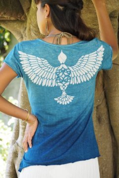 型染め　藍染　Wing Tee　Organic Hemp cotton ２種類　ukA x chill no ki　コラボ