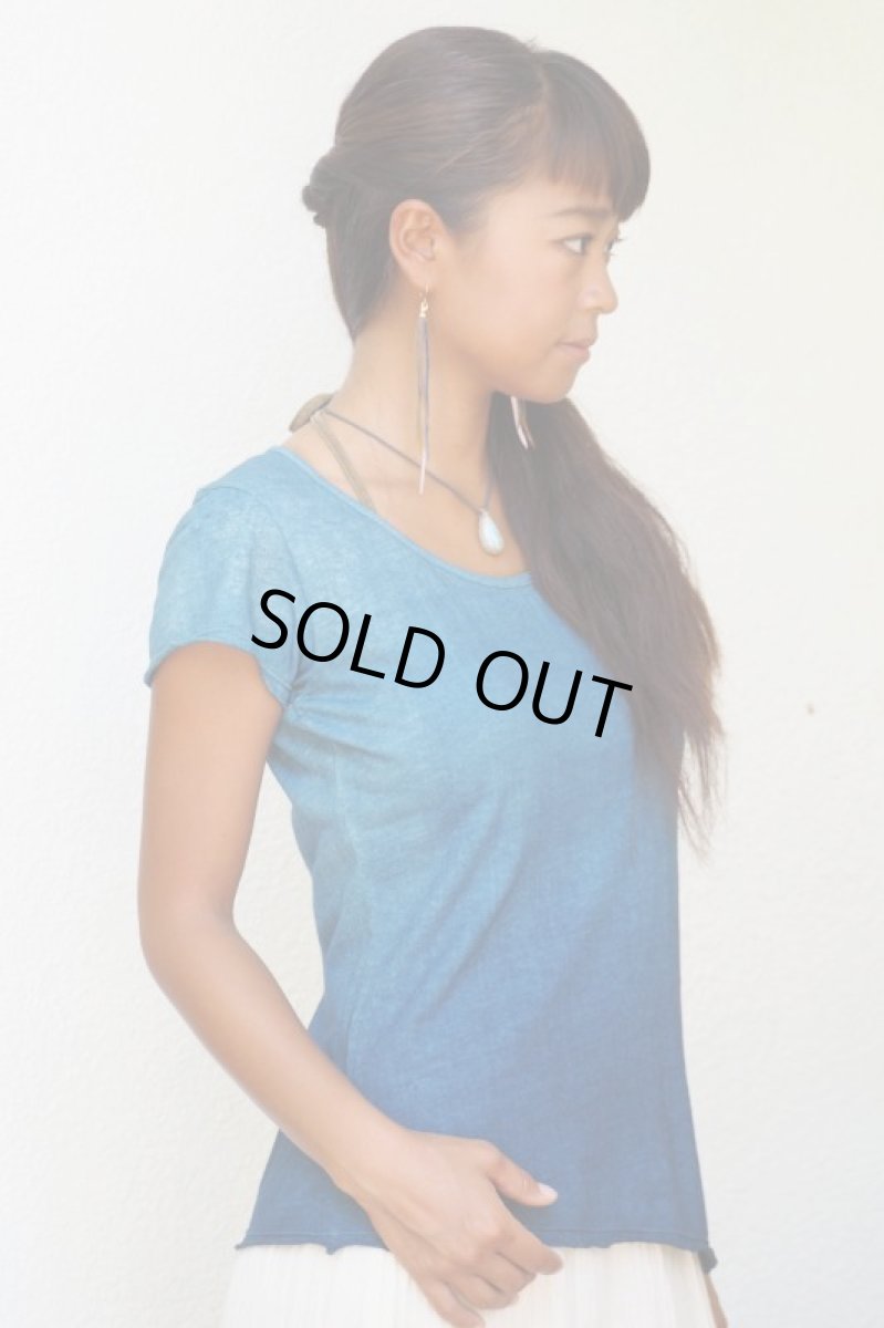 画像11: 型染め　藍染　Wing Tee　Organic Hemp cotton ２種類　ukA x chill no ki　コラボ (11)