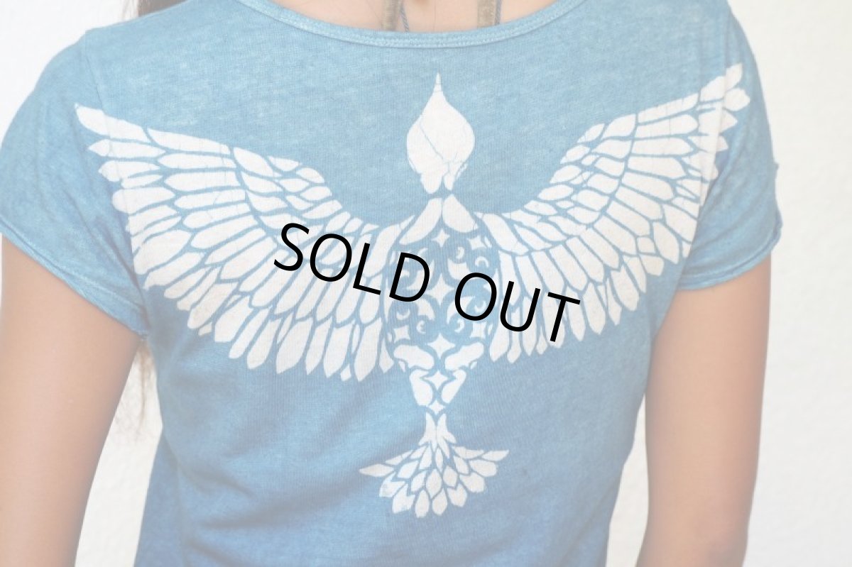 画像12: 型染め　藍染　Wing Tee　Organic Hemp cotton ２種類　ukA x chill no ki　コラボ (12)