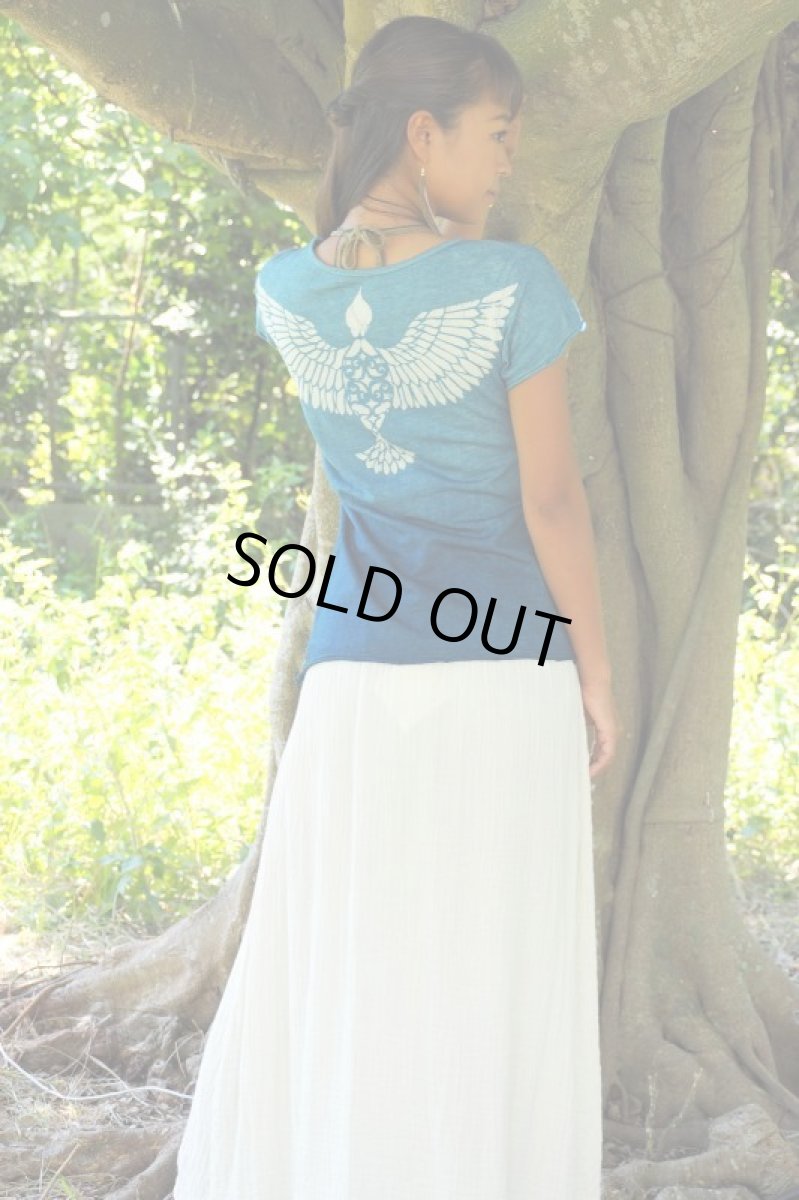 画像10: 型染め　藍染　Wing Tee　Organic Hemp cotton ２種類　ukA x chill no ki　コラボ (10)