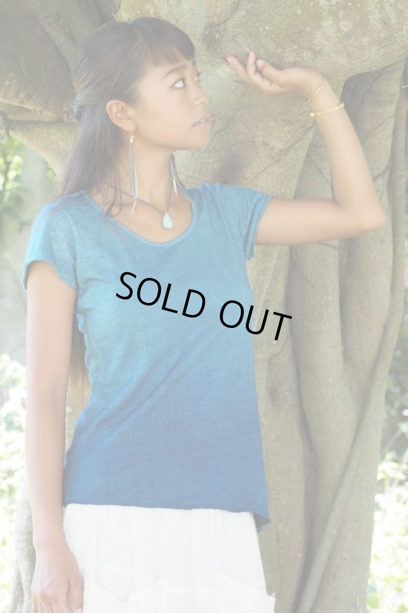 画像7: 型染め　藍染　Wing Tee　Organic Hemp cotton ２種類　ukA x chill no ki　コラボ (7)