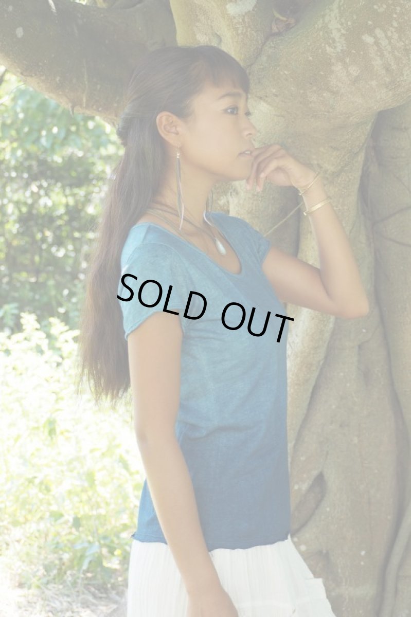 画像9: 型染め　藍染　Wing Tee　Organic Hemp cotton ２種類　ukA x chill no ki　コラボ (9)