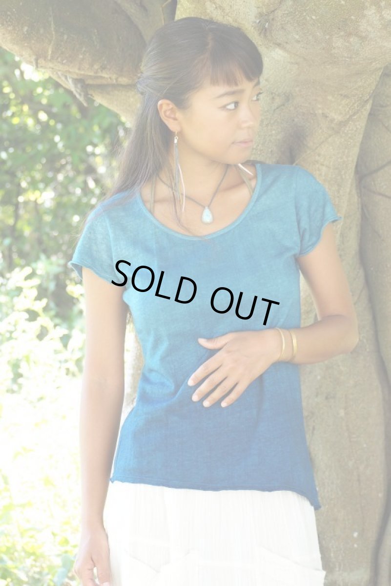 画像6: 型染め　藍染　Wing Tee　Organic Hemp cotton ２種類　ukA x chill no ki　コラボ (6)