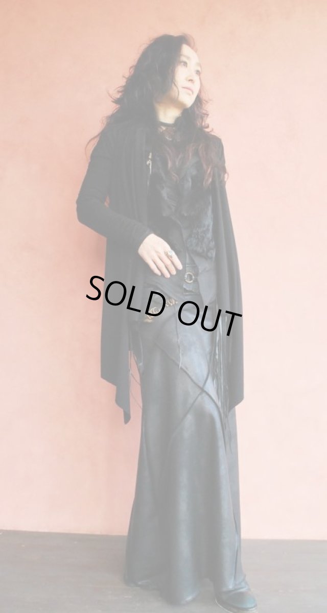 画像3: １点のみ　L.SK/ロングスカート　ダメージレザー調  ブラック　サイズXS　NOMAD WORLD[直送アイテム] (3)