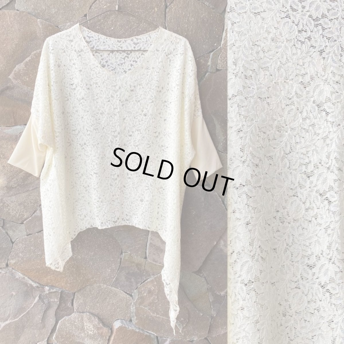 画像3: ブラックのみ！Asymmetry Dolman Sleeve　レース　２カラー　NOMAD WORLD [直送アイテム]　送料無料対象外 (3)