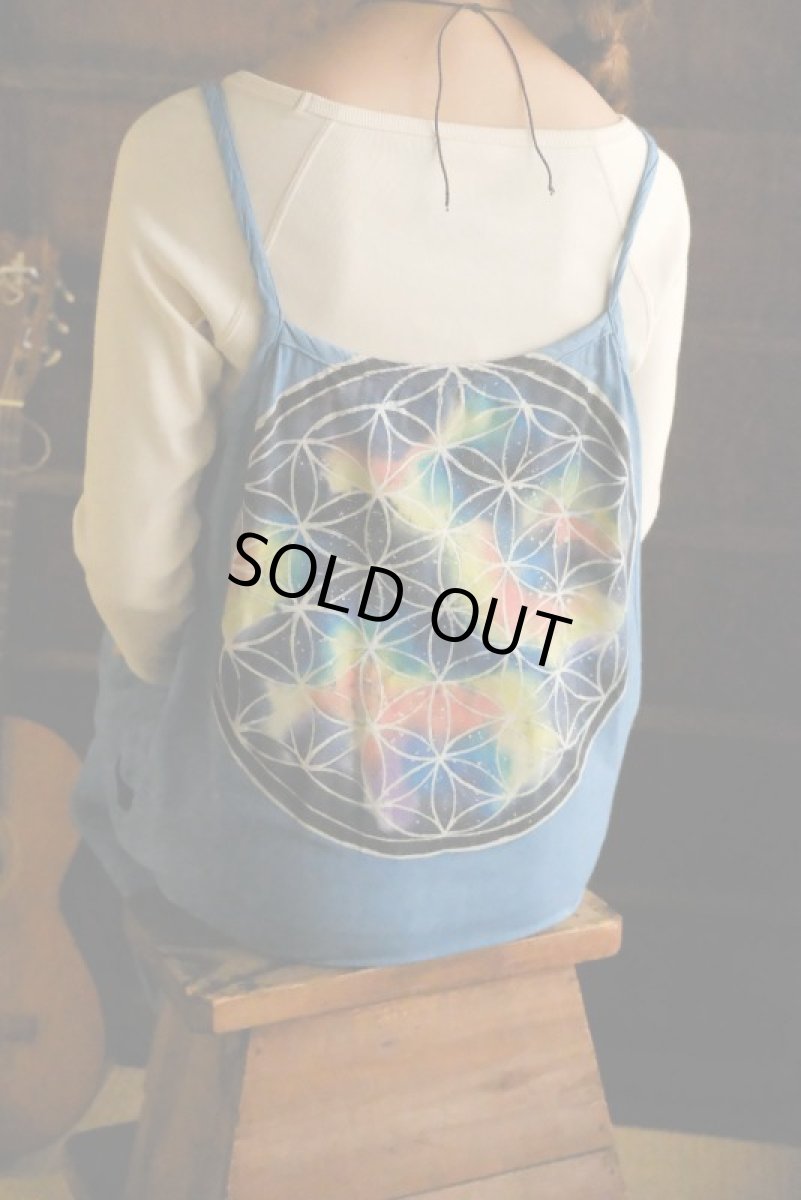 画像5: Bのみ ラスト1!各1点もの サロペット~フラワーオブライフ 宇宙染め 3種類  ukA x chill noki コラボ  (5)