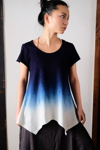 画像1: ユニセックス　藍染めMEN'S Tシャツ 大マンダラ　３サイズ　まんだらや