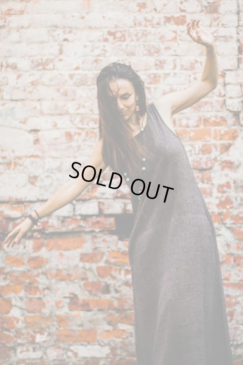 画像6: ブルーのみ　ラスト1！カディ  ローコットン　Open Back Dress with Pockets  ２カラー　Brahmi crafts (6)