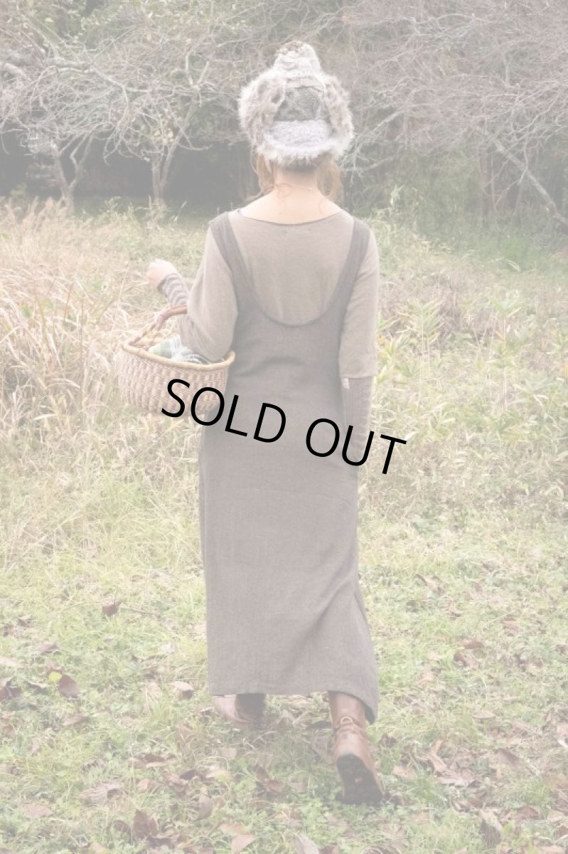 画像11: ブルーのみ　ラスト1！カディ  ローコットン　Open Back Dress with Pockets  ２カラー　Brahmi crafts (11)