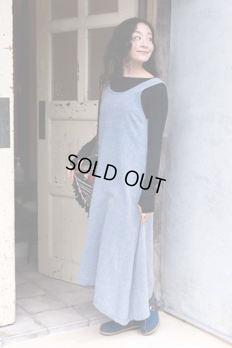 画像18: ブルーのみ　ラスト1！カディ  ローコットン　Open Back Dress with Pockets  ２カラー　Brahmi crafts (18)