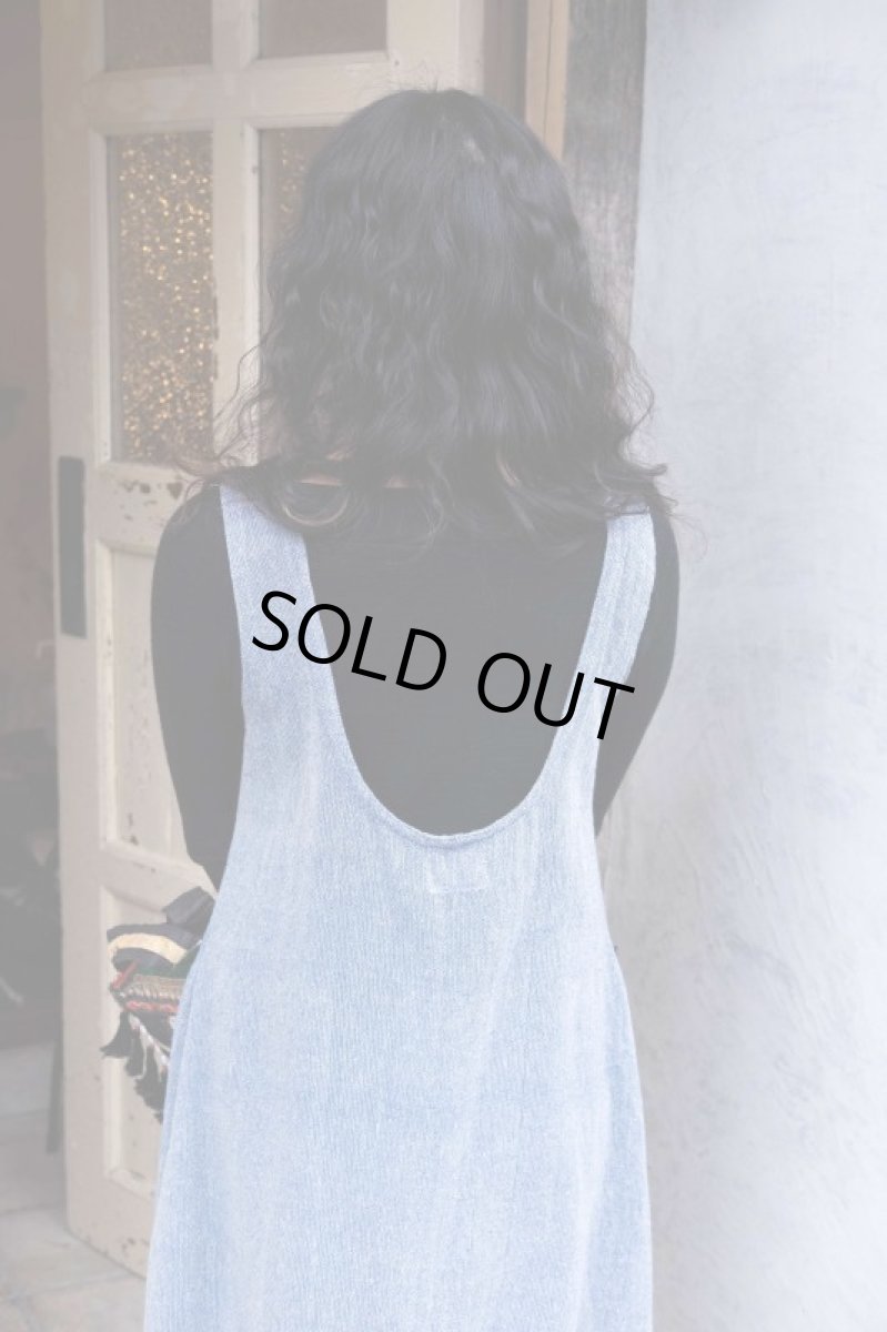 画像16: ブルーのみ　ラスト1！カディ  ローコットン　Open Back Dress with Pockets  ２カラー　Brahmi crafts (16)