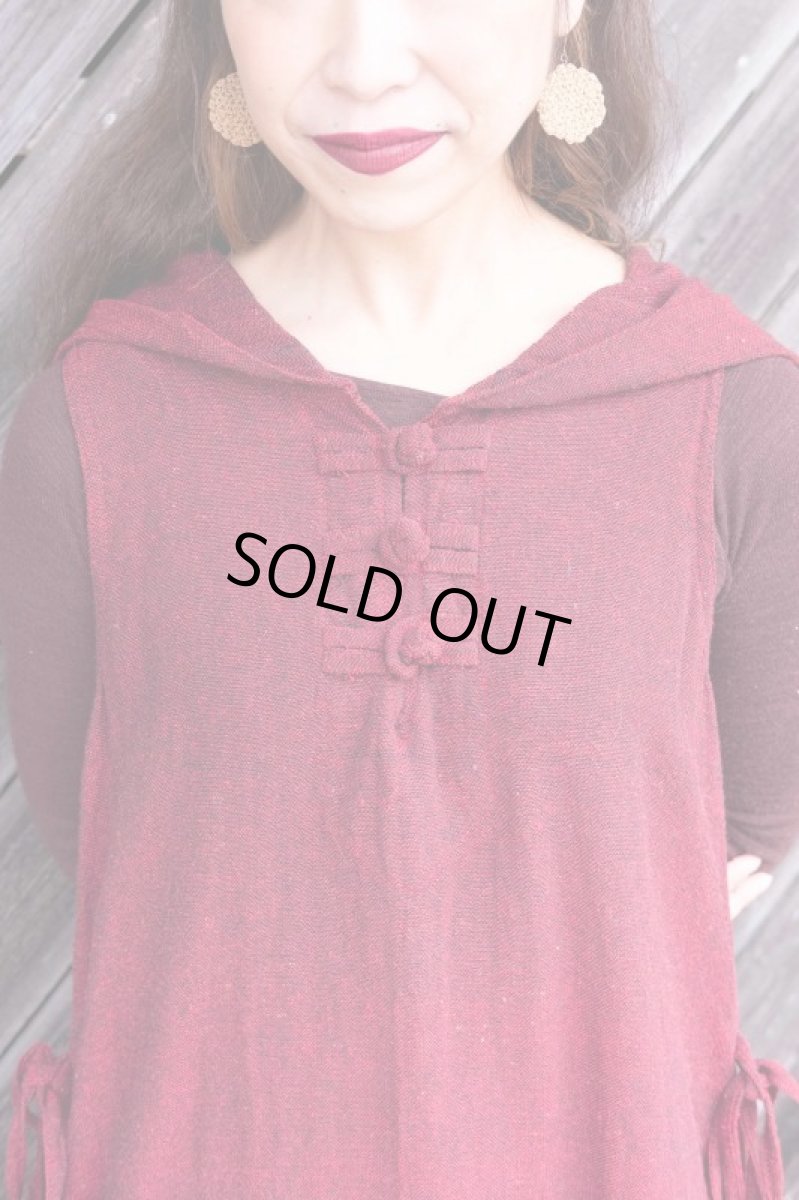 画像22: ブラウンのみ　ラスト１！カディ　ローコットン　Boho Long Woman  Dress with Pockets and Hoodie　３カラー　Brahmi Crafts (22)