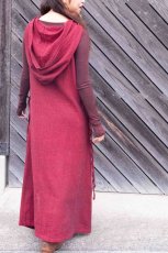 画像17: カディ　ローコットン　Boho Long Woman  Dress with Pockets and Hoodie　３カラー　Brahmi Crafts (17)
