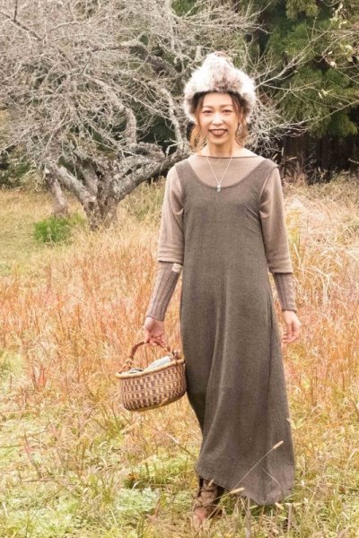 画像2: カディ　ローコットン　Boho Long Woman  Dress with Pockets and Hoodie　３カラー　Brahmi Crafts