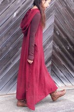 画像16: カディ　ローコットン　Boho Long Woman  Dress with Pockets and Hoodie　３カラー　Brahmi Crafts (16)