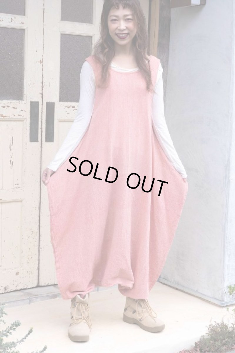 画像4: オレンジのみ！カディ　ローコットン　Boho Alibaba Style  Jumpsuit With Pockets　２カラー　Brahmi crafts (4)