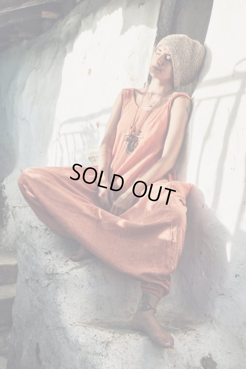 画像8: オレンジのみ！カディ　ローコットン　Boho Alibaba Style  Jumpsuit With Pockets　２カラー　Brahmi crafts (8)