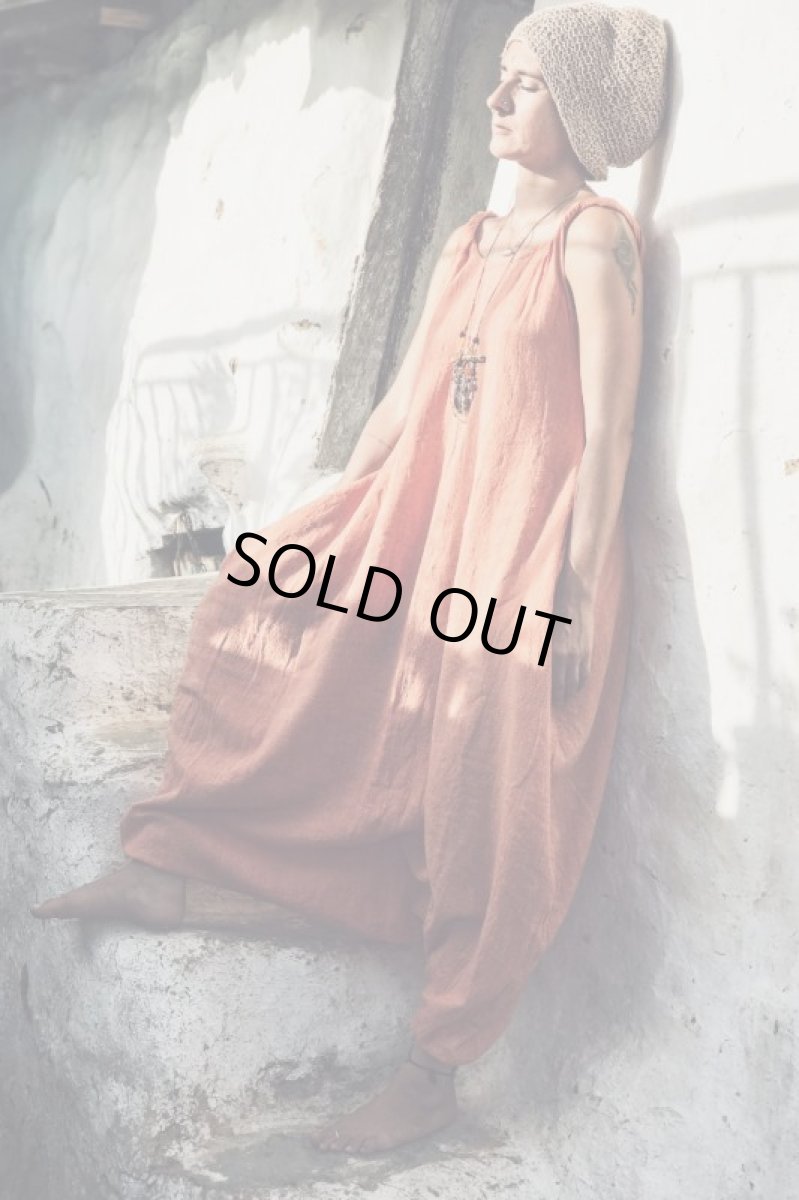 画像19: オレンジのみ！カディ　ローコットン　Boho Alibaba Style  Jumpsuit With Pockets　２カラー　Brahmi crafts (19)