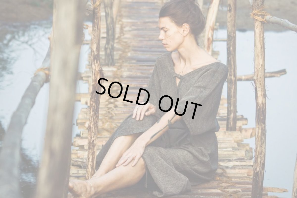 画像19: ラスト1！カディ　ローコットン　Kimono Style Wrapping   Long Dress　５カラー　Brahmi crafts (19)