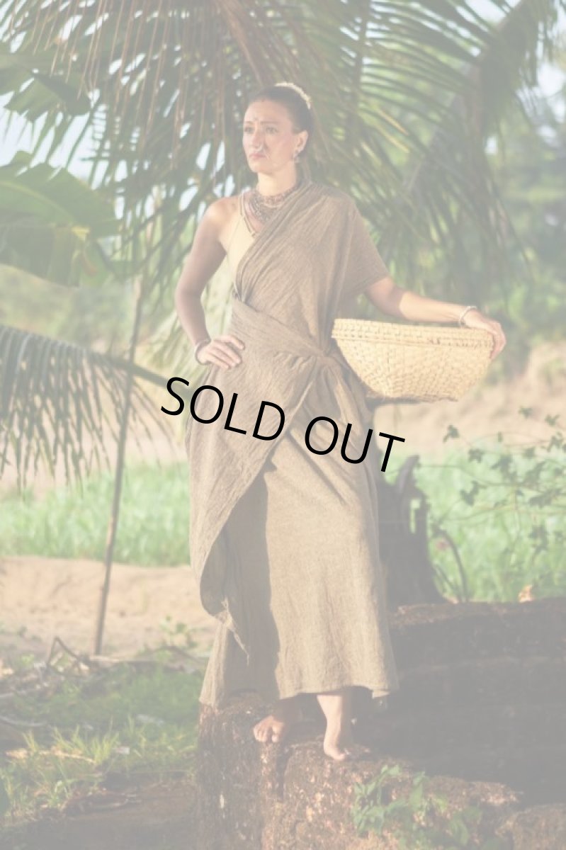 画像2: １点のみ　着こなし色々！カディ　ローコットン　Indian Style Boho Sari Woman  Dress　Brahmi crafts (2)