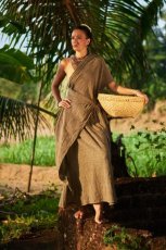 画像2: １点のみ　着こなし色々！カディ　ローコットン　Indian Style Boho Sari Woman  Dress　Brahmi crafts (2)