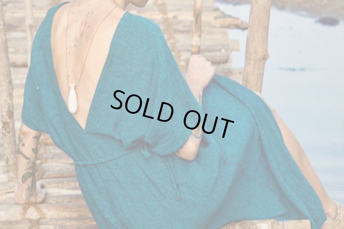 画像16: ラスト1！カディ　ローコットン　Kimono Style Wrapping   Long Dress　５カラー　Brahmi crafts (16)