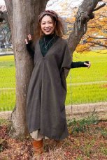 画像6: ラスト1！カディ　ローコットン　Kimono Style Wrapping   Long Dress　５カラー　Brahmi crafts (6)
