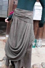 画像9: １点のみ　着こなし色々！カディ　ローコットン　Indian Style Boho Sari Woman  Dress　Brahmi crafts (9)