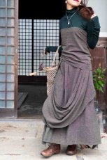 画像11: １点のみ　着こなし色々！カディ　ローコットン　Indian Style Boho Sari Woman  Dress　Brahmi crafts (11)