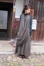 画像4: １点のみ　着こなし色々！カディ　ローコットン　Indian Style Boho Sari Woman  Dress　Brahmi crafts (4)