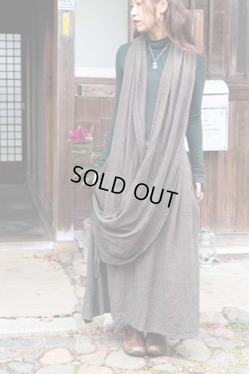 画像10: １点のみ　着こなし色々！カディ　ローコットン　Indian Style Boho Sari Woman  Dress　Brahmi crafts (10)