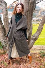 画像5: ラスト1！カディ　ローコットン　Kimono Style Wrapping   Long Dress　５カラー　Brahmi crafts (5)