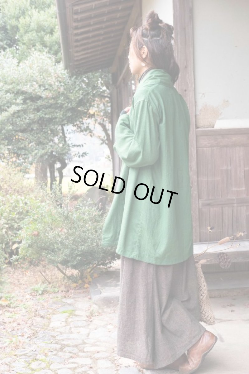 画像11: グリーンのみ！50%OFF!!  ユニセックス　ローシルク　KIMONOカーディガン　２カラー　Brahmi Crafts (11)