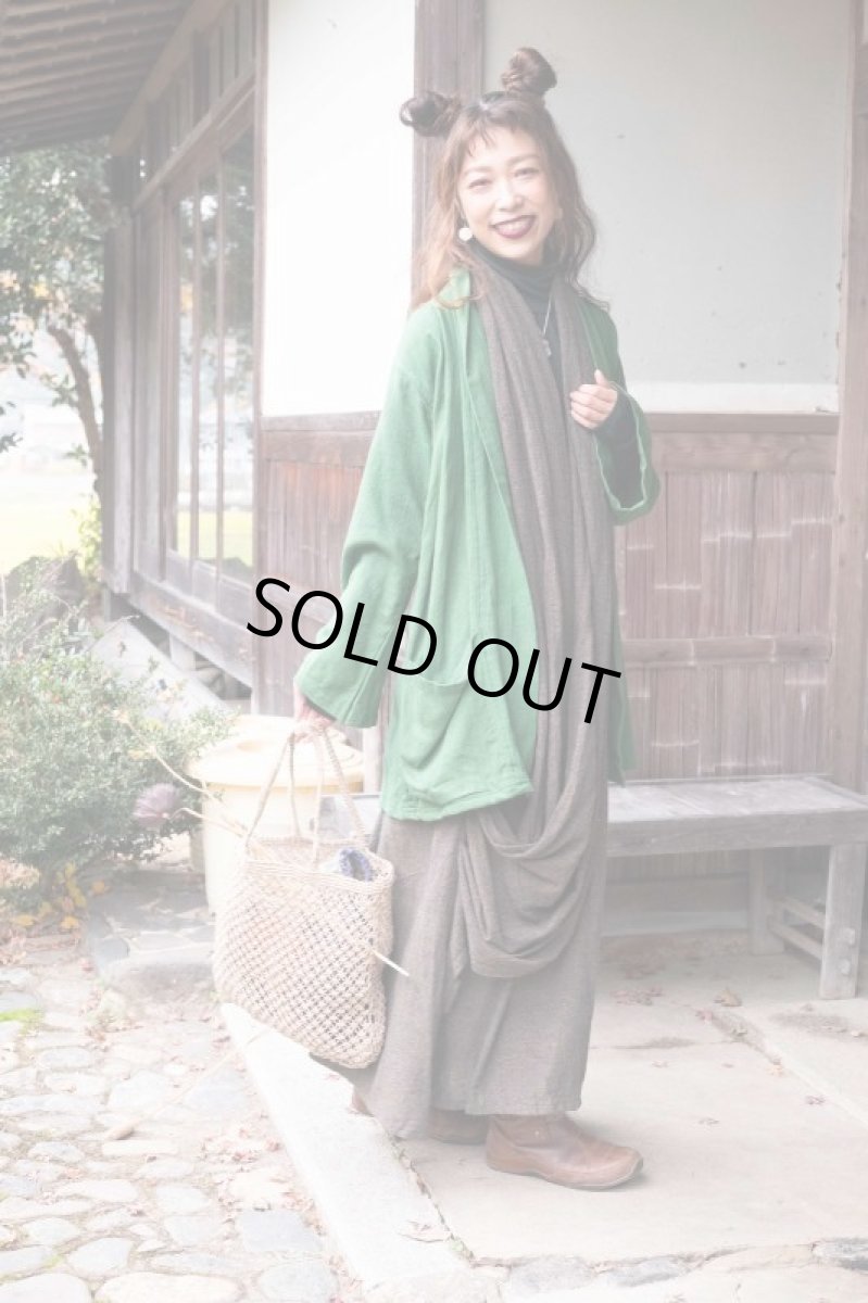画像4: グリーンのみ！50%OFF!!  ユニセックス　ローシルク　KIMONOカーディガン　２カラー　Brahmi Crafts (4)