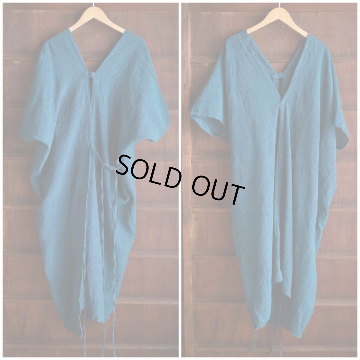 画像23: ラスト1！カディ　ローコットン　Kimono Style Wrapping   Long Dress　５カラー　Brahmi crafts (23)