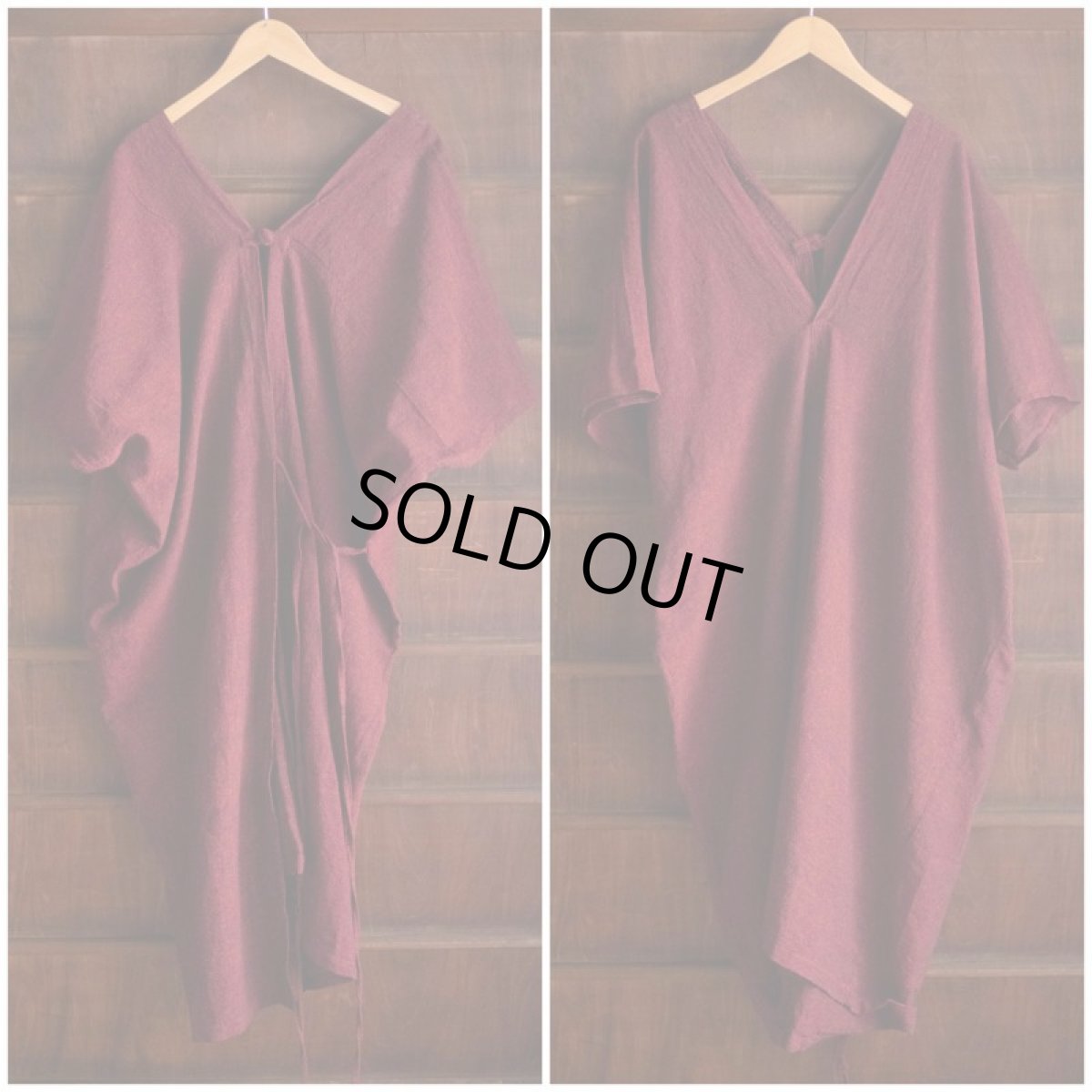 画像21: ラスト1！カディ　ローコットン　Kimono Style Wrapping   Long Dress　５カラー　Brahmi crafts (21)