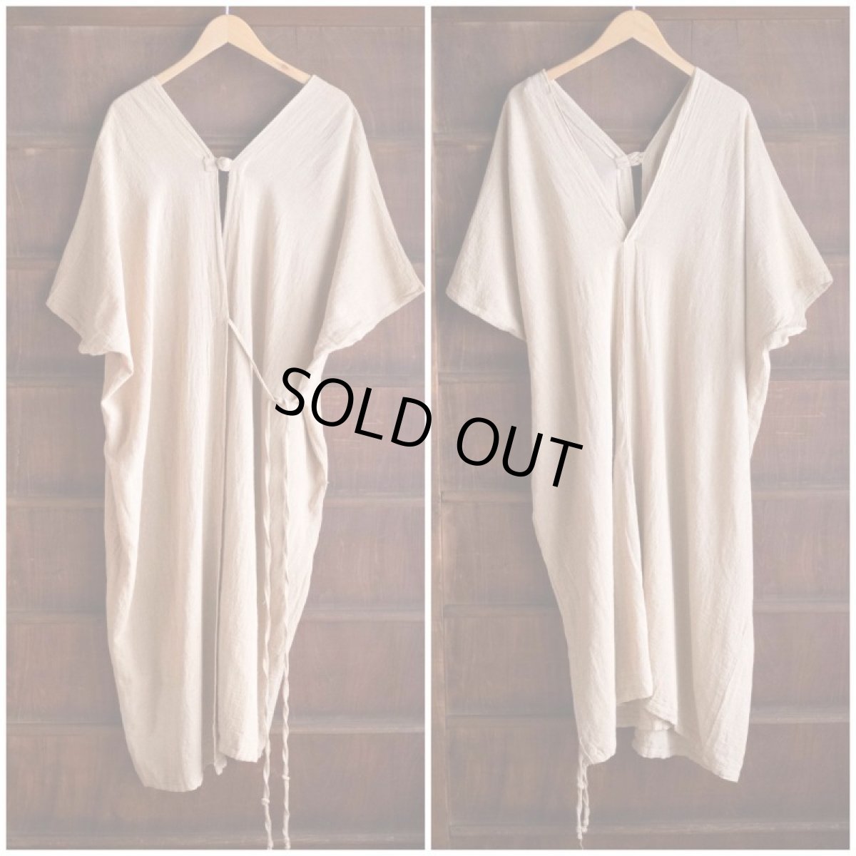 画像22: ラスト1！カディ　ローコットン　Kimono Style Wrapping   Long Dress　５カラー　Brahmi crafts (22)