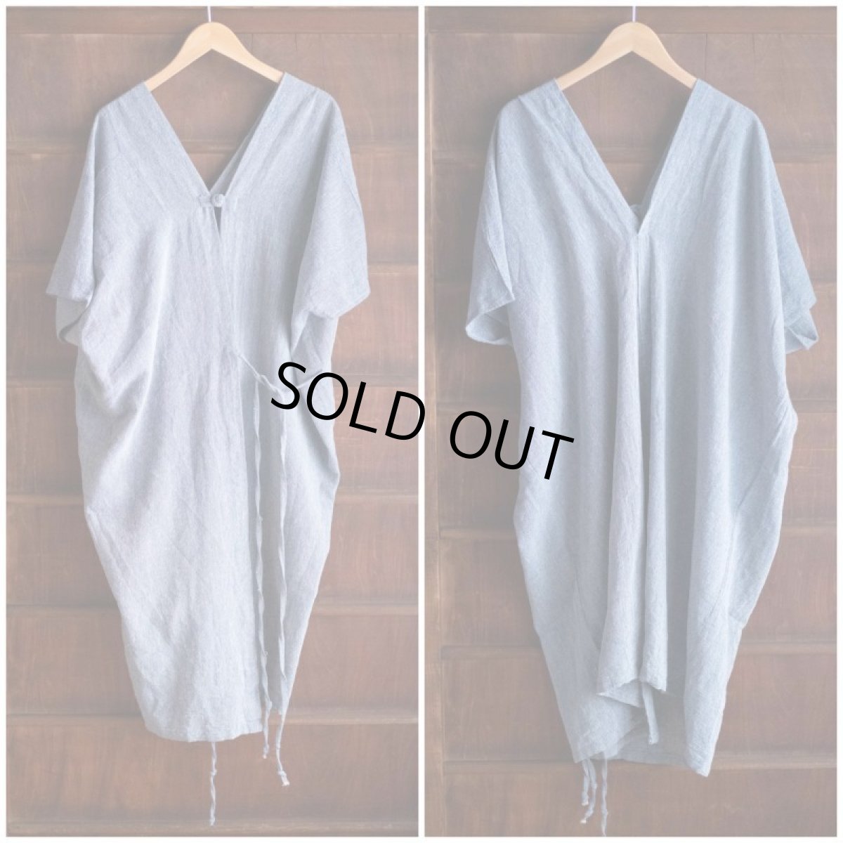 画像25: ラスト1！カディ　ローコットン　Kimono Style Wrapping   Long Dress　５カラー　Brahmi crafts (25)