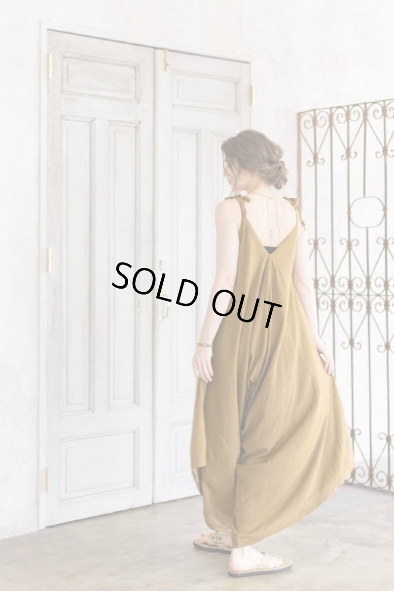 画像14: マサラカラーのみ　ラスト1！40%OFF!!    薄手コットンジャンプスーツ　２カラー２サイズ (14)