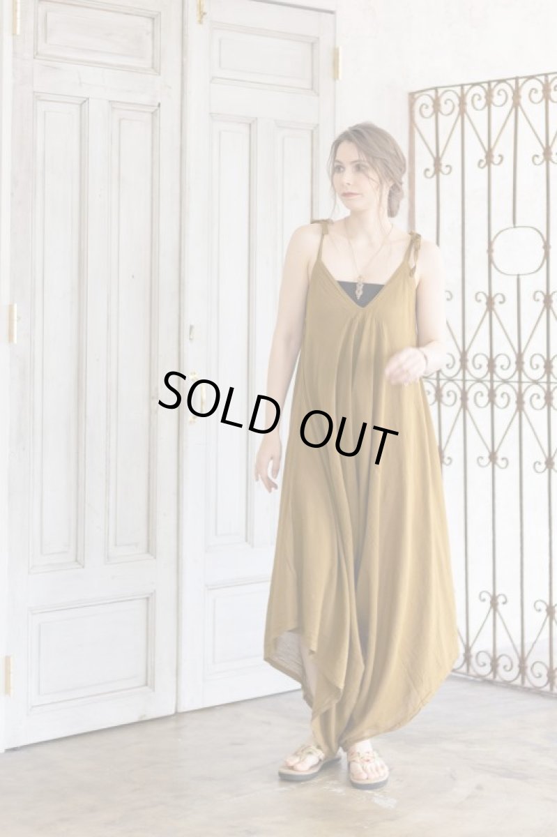 画像16: マサラカラーのみ　ラスト1！40%OFF!!    薄手コットンジャンプスーツ　２カラー２サイズ (16)