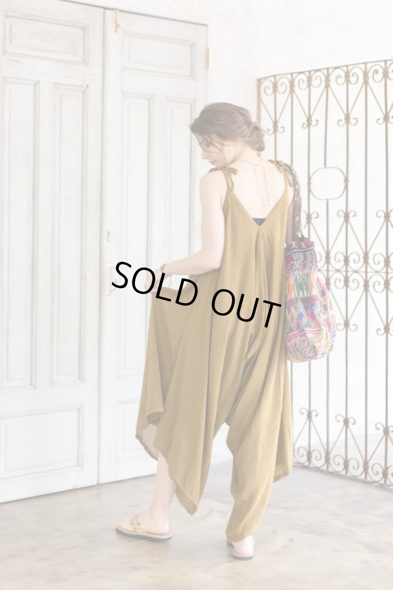 画像9: マサラカラーのみ　ラスト1！40%OFF!!    薄手コットンジャンプスーツ　２カラー２サイズ (9)