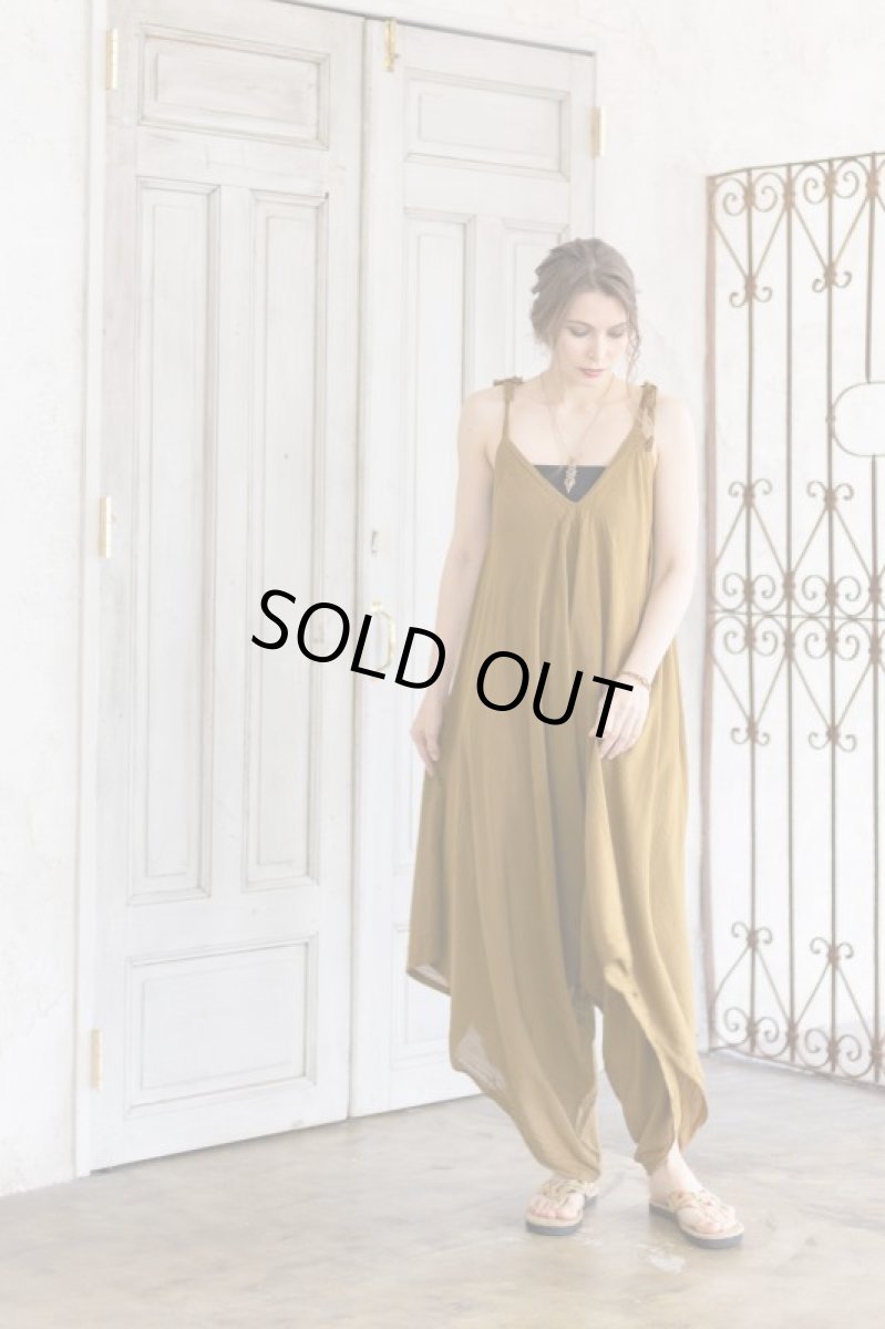 画像13: マサラカラーのみ　ラスト1！40%OFF!!    薄手コットンジャンプスーツ　２カラー２サイズ (13)