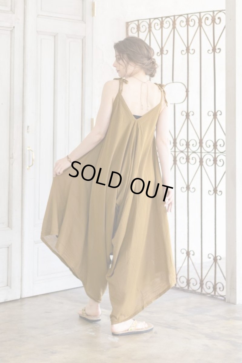 画像6: マサラカラーのみ　ラスト1！40%OFF!!    薄手コットンジャンプスーツ　２カラー２サイズ (6)