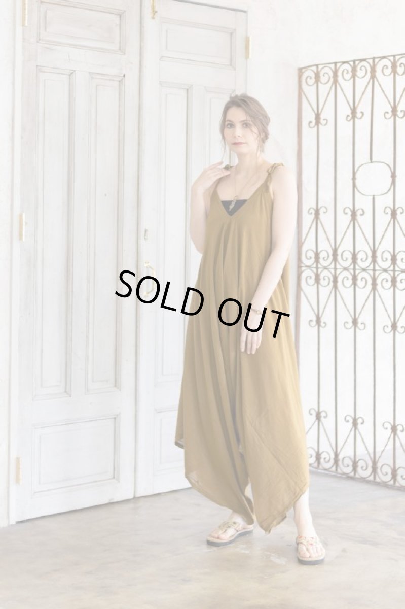 画像17: マサラカラーのみ　ラスト1！40%OFF!!    薄手コットンジャンプスーツ　２カラー２サイズ (17)