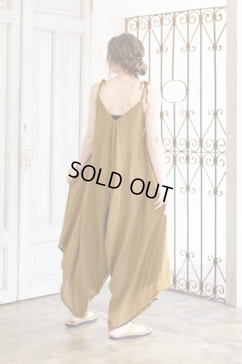 画像20: マサラカラーのみ　ラスト1！40%OFF!!    薄手コットンジャンプスーツ　２カラー２サイズ (20)