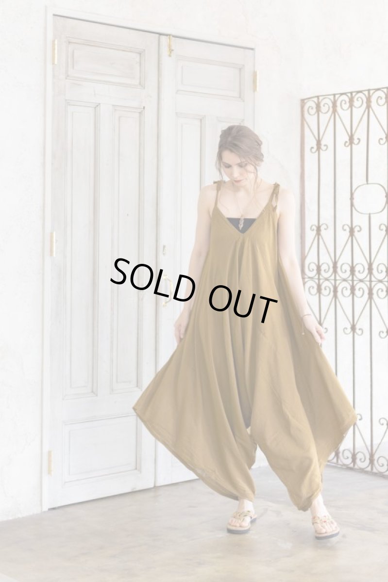 画像19: マサラカラーのみ　ラスト1！40%OFF!!    薄手コットンジャンプスーツ　２カラー２サイズ (19)