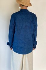 画像5: アップサイクル　藍染　長袖リネンシャツ　２種類　アトリエ23 (5)